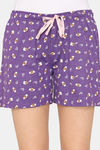 Rosaline Mystic Town Knit Cotton Shorts (Pack of 2) - White Purple — thumbnail 6